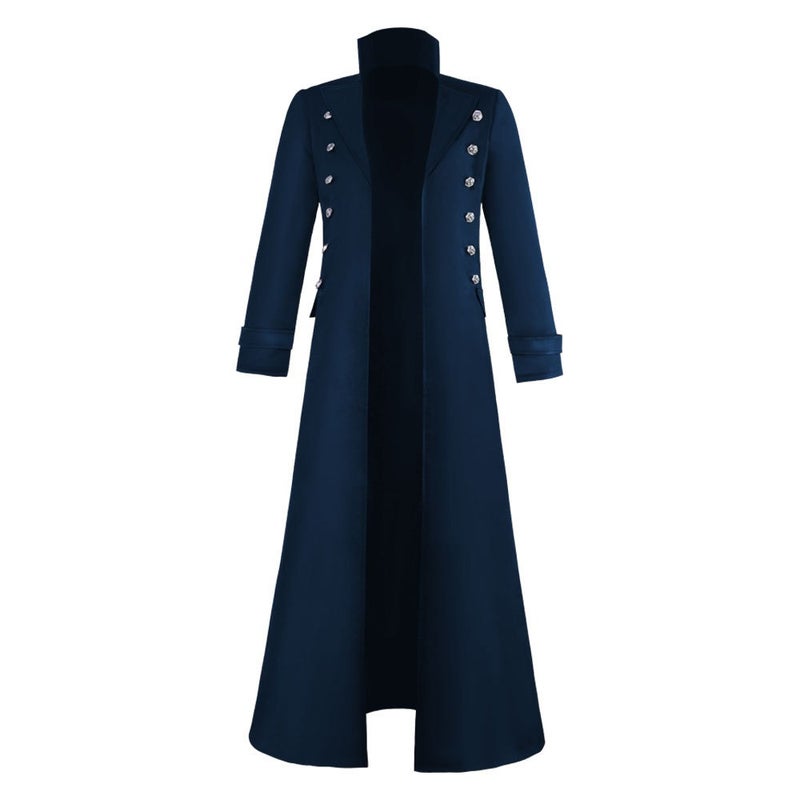Medieval Renaissance Double-Breasted Vintage Coat for Stage Cosplay, Unisex, Plus Size Available