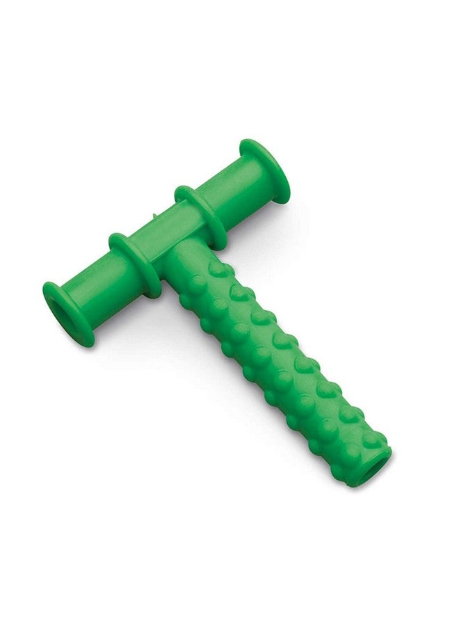 سيف-أو-كيد أداة علاج النطق Safe-O-Kid® غير السامة تعمل على تطوير مهارات العض لدى الطفل بأمان، أنبوب مضغ من السيليكون للأطفال الصغار (شكل حرف T - أخضر، عبوة من قطعة واحدة) - Image 1