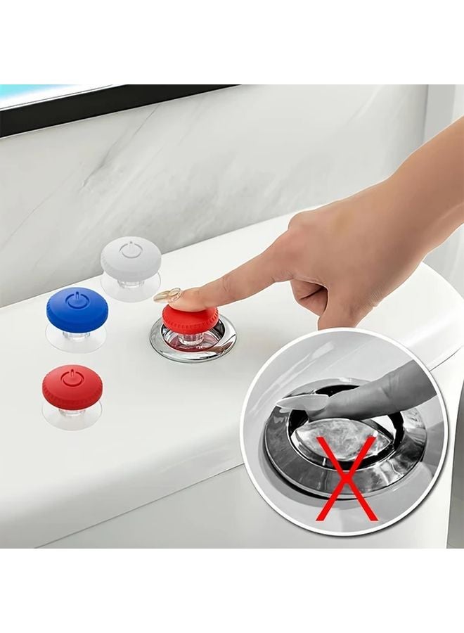 Blue Stick On Toilet Flush Button Handle Prevent Broken Nails For Long Nails - Image 2