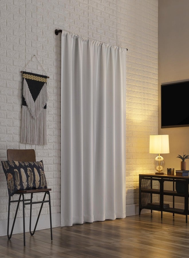 Sun Zero Bergen Theater Grade Extreme 100% Blackout Rod Pocket Curtain Panel, 40" x 63, White - Image 2