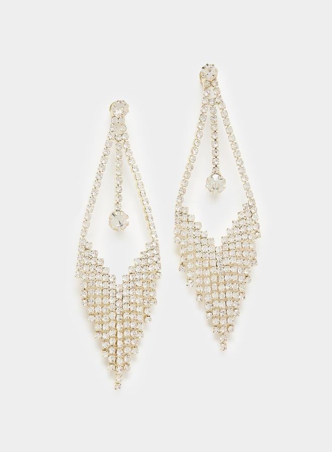 Styli Rhinestone Embellished Drop Earrings  - Image 1
