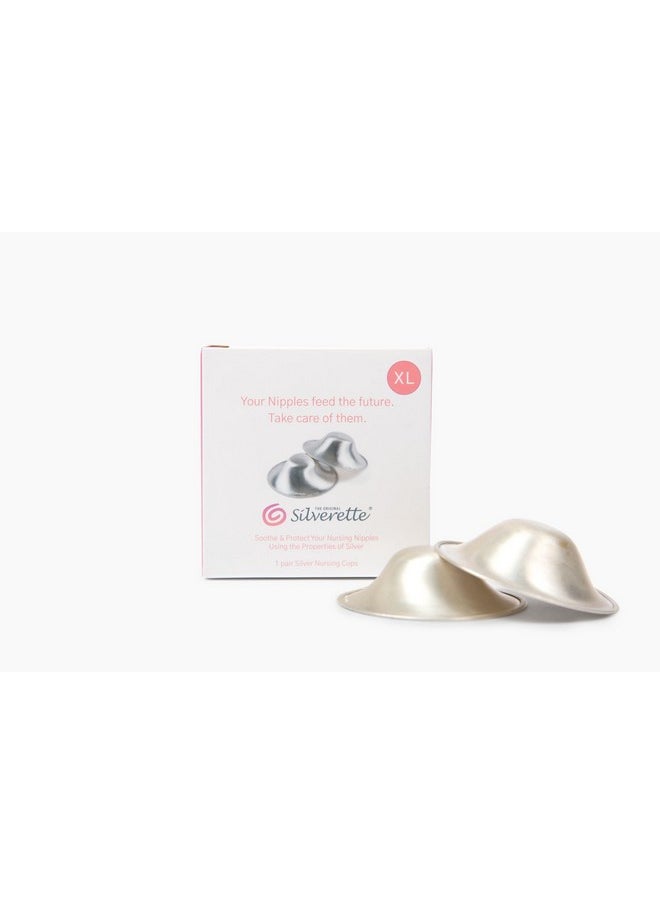Silverette SILVERETTE The Original Silver Nursing Cups, Nipple Covers for Breastfeeding, XL  - Image 1