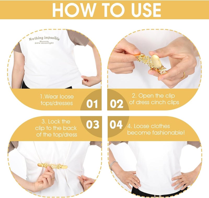 Bukela 3 Pcs Dress Clips, Dress Cinch Clips Waist Cincher Clip Shirt Clips for Women Clothing Shawl Clips - Image 4