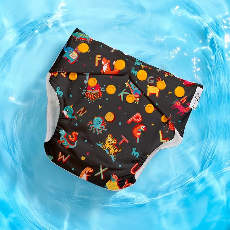 SuperBottoms Swimming Diapers for Babies & Toddlers - Reusable & Adjustable Swim Diapers - Washable Cloth Diapers - Skin Friendly Fabric - Easy to Clean - Fits 3M - 3Y | Pack of 2 - Image 5