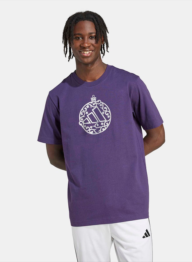 Adidas Holiday Metallic Graphic T-Shirt - Image 1