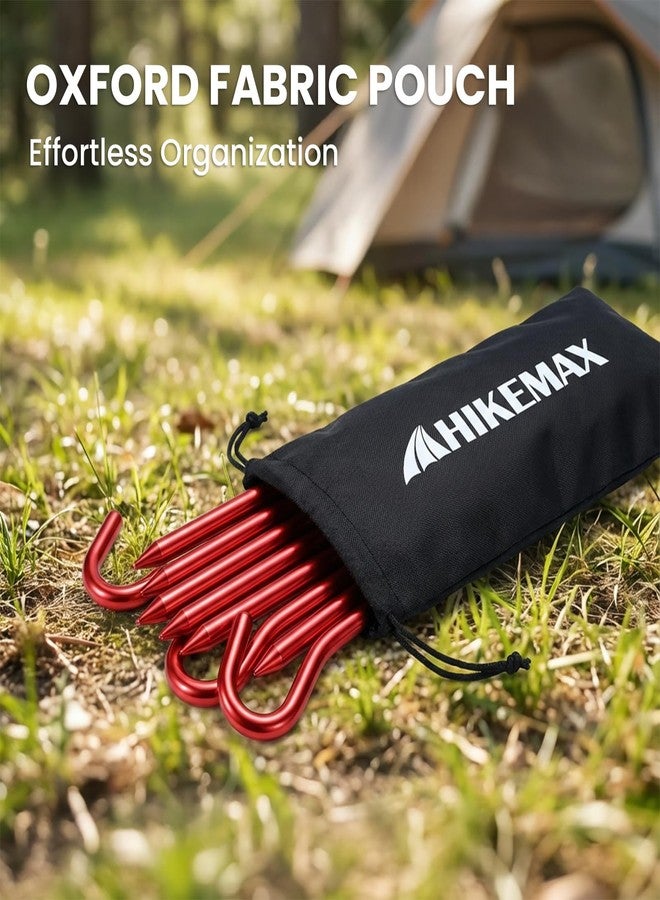 Hikemax 10 Pack Aluminum Tent Stakes - 7 Inch Lightweight Metal Ground Stakes Tent Pegs - Camping Hook Stakes for Tent, Rain Tarps, Canopies, Gardening, Inflatables and Outdoor Decorations - Image 4
