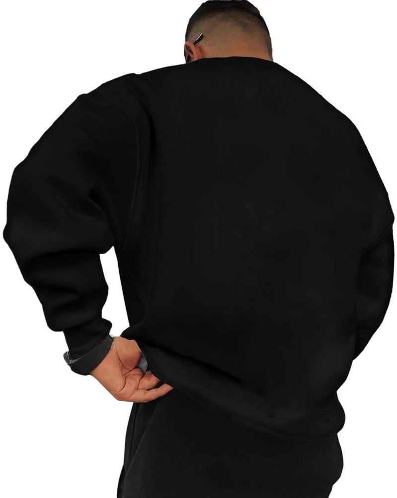 AUSK Man Sweatshirt with Fleece Fabric || Hot Sweatshirt Oversized for Mens Black - Image 2
