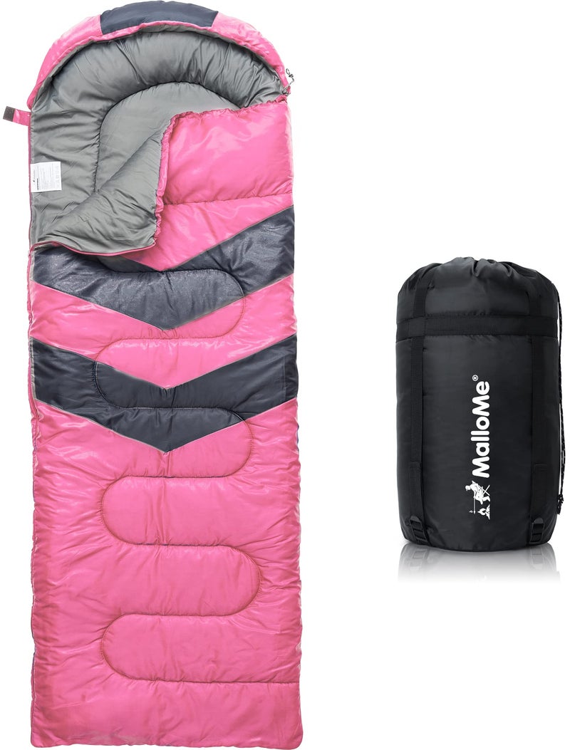 MalloMe Sleeping Bags for Adults Cold Weather & Warm - Backpacking Camping Sleeping Bag for Kids 10-12, Girls, Boys - Lightweight Compact Camping Essentials Gear Accessories Hiking Sleep Must Haves - Image 1