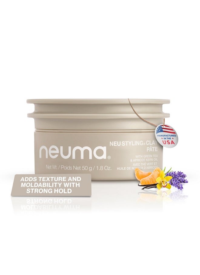نيوما طين تصفيف الشعر Neu Styling Hair Clay سعة 1.8 أونصة سائلة، طين قوي الثبات برائحة اللافندر واليوسفي والفانيليا، طين شعر للرجال والنساء  - Image 1