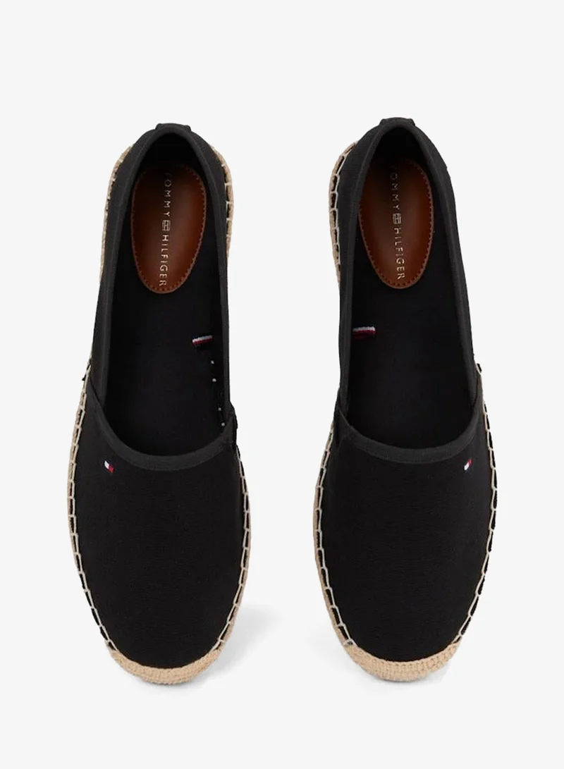 Tommy Hilfiger Black Flag Embroidery Canvas Espadrilles for Women | Best Price UAE