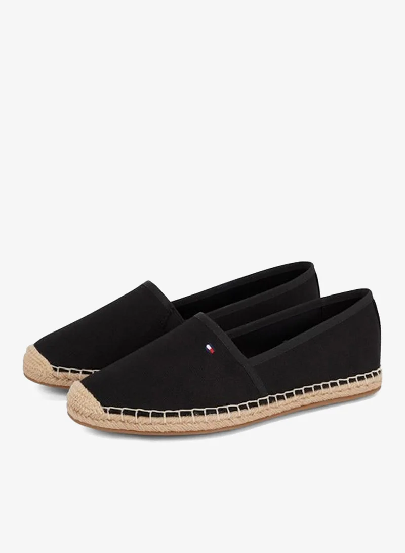 Tommy Hilfiger Black Flag Embroidery Canvas Espadrilles for Women | Best Price UAE