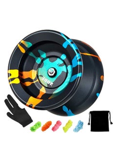 KASTWAVE Y01 Professional Yoyo Alloy Unresponsive Yoyo, 10 Ball Stainless KK Bearing Yoyo, Long Spinning Time Prettiest for Advanced Player Yoyo for Kids Beginner with Glove Bag and 5 Yoyo Strings  - Image 1