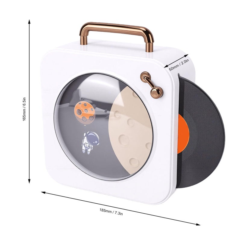 Vintage Bluetooth Speaker With Rotating Record RGB Lights Yellow Bluetooth 5 3 AUX USB TF Card - Image 5