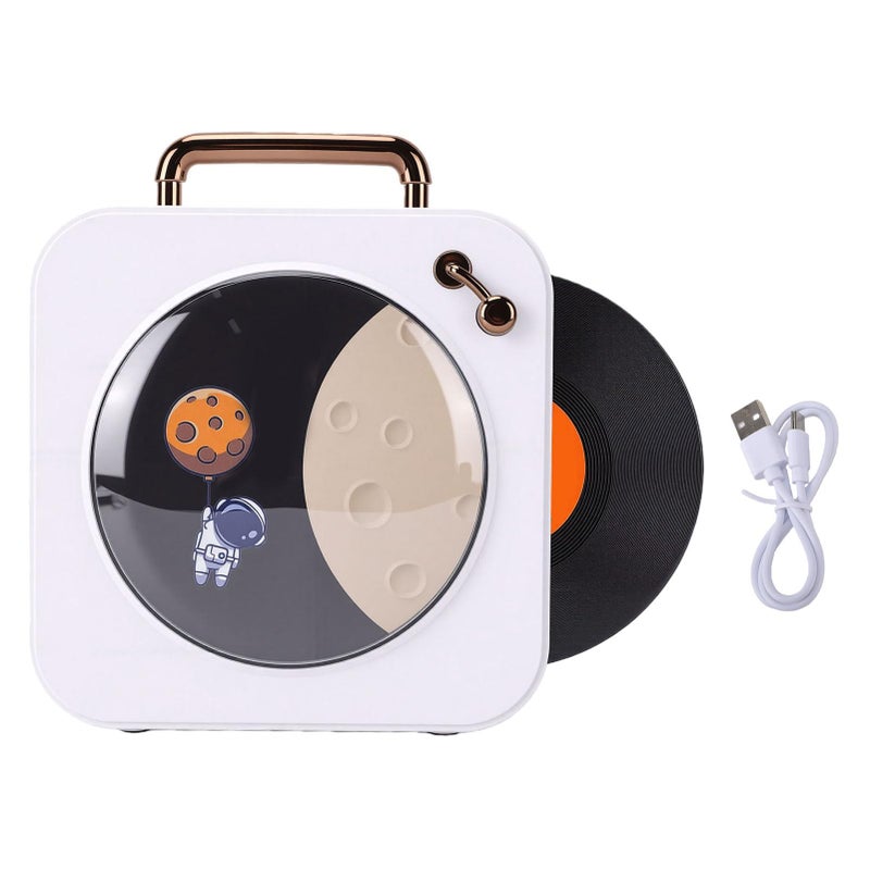 Vintage Bluetooth Speaker With Rotating Record RGB Lights Yellow Bluetooth 5 3 AUX USB TF Card - Image 2