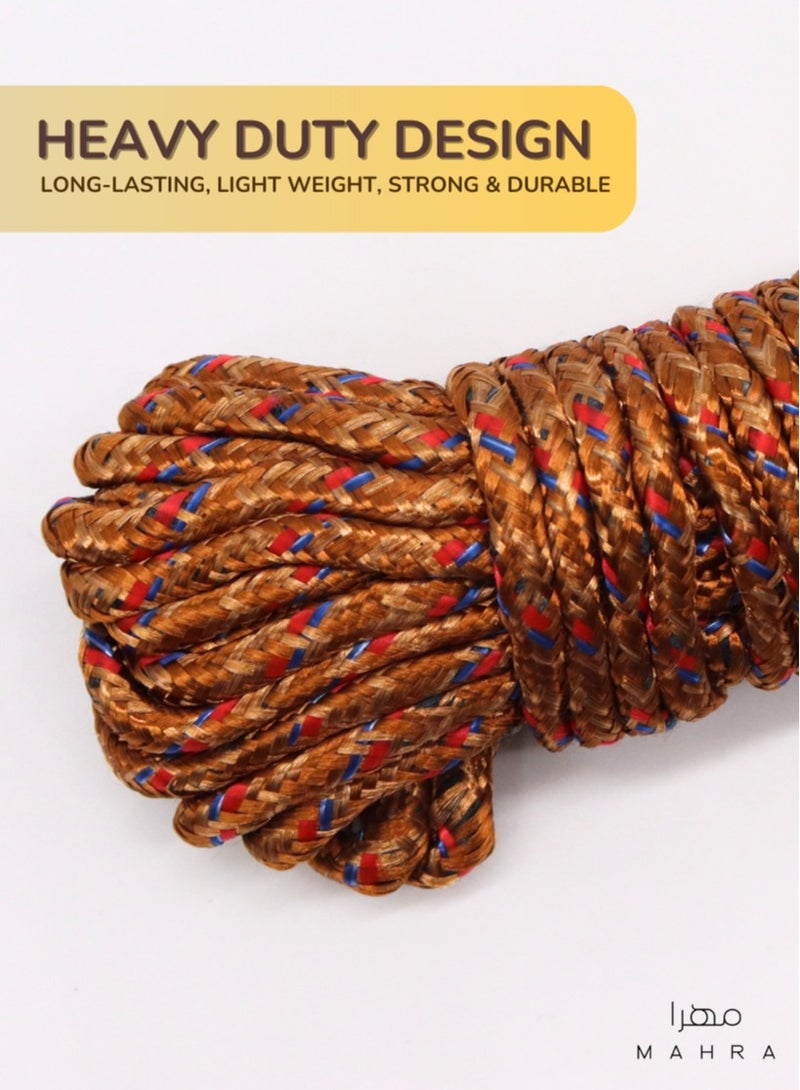 MAHRA CO. Pack of 3 | Polypropylene Ropes | Dark Brown | Sturdy Outdoor & Marine Cord, UV-Resistant, All-Weather, Flexible, Multipurpose | 10m Each - Image 2