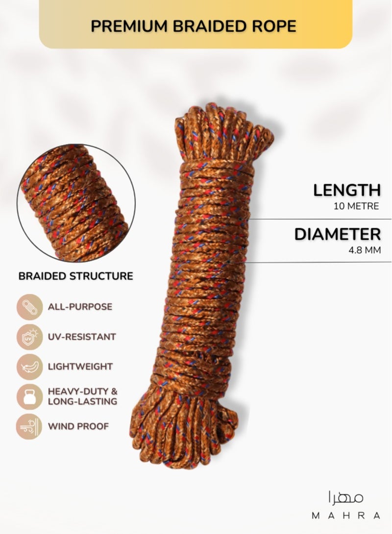 MAHRA CO. Pack of 3 | Polypropylene Ropes | Dark Brown | Sturdy Outdoor & Marine Cord, UV-Resistant, All-Weather, Flexible, Multipurpose | 10m Each - Image 3