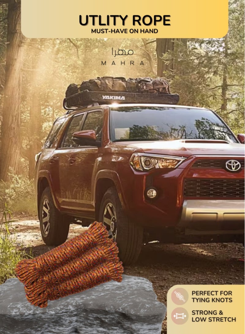 MAHRA CO. Pack of 3 | Polypropylene Ropes | Dark Brown | Sturdy Outdoor & Marine Cord, UV-Resistant, All-Weather, Flexible, Multipurpose | 10m Each - Image 4