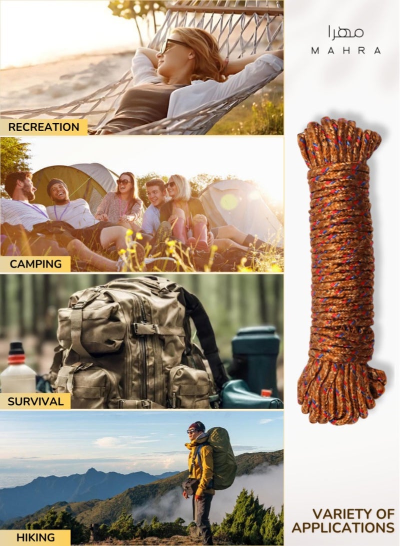 MAHRA CO. Pack of 3 | Polypropylene Ropes | Dark Brown | Sturdy Outdoor & Marine Cord, UV-Resistant, All-Weather, Flexible, Multipurpose | 10m Each - Image 5