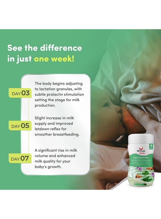 Mylo Lactomama Lactation Granules to Increases Breast Milk 300g | With Herbs Like Shatavari, Sowa & 5 Others | 2 Scoops Per Serving with Water or Milk - Elaichi - Image 5