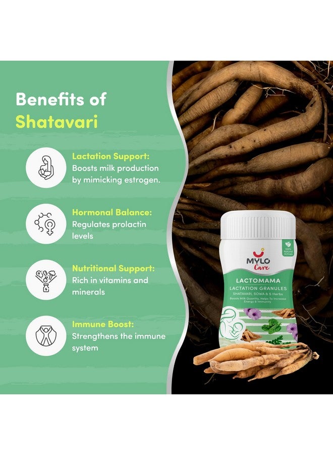 Mylo Lactomama Lactation Granules to Increases Breast Milk 300g | With Herbs Like Shatavari, Sowa & 5 Others | 2 Scoops Per Serving with Water or Milk - Elaichi - Image 4