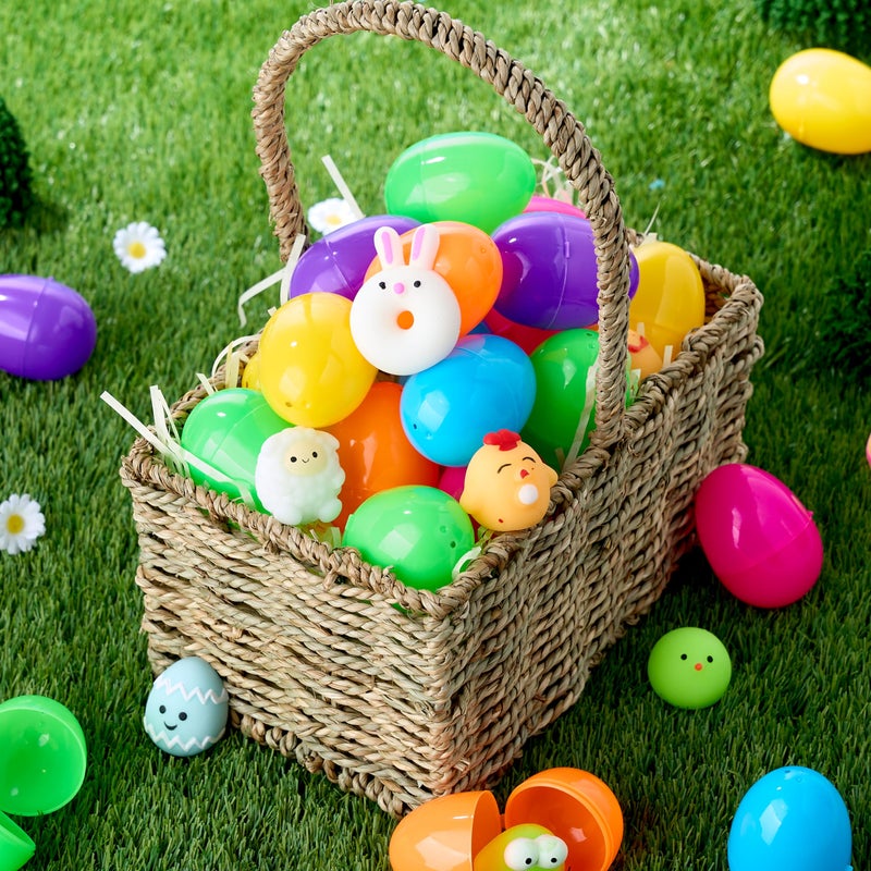 JOYIN 24 Pcs Easter Prefilled Eggs with Mochi Squishy Toys, Cute Stress Reliever Squishy Toy for Kids Party Favor, Basket Stuffers, Animal Easter Egg Filler, Classroom Prize Supplies - Image 5