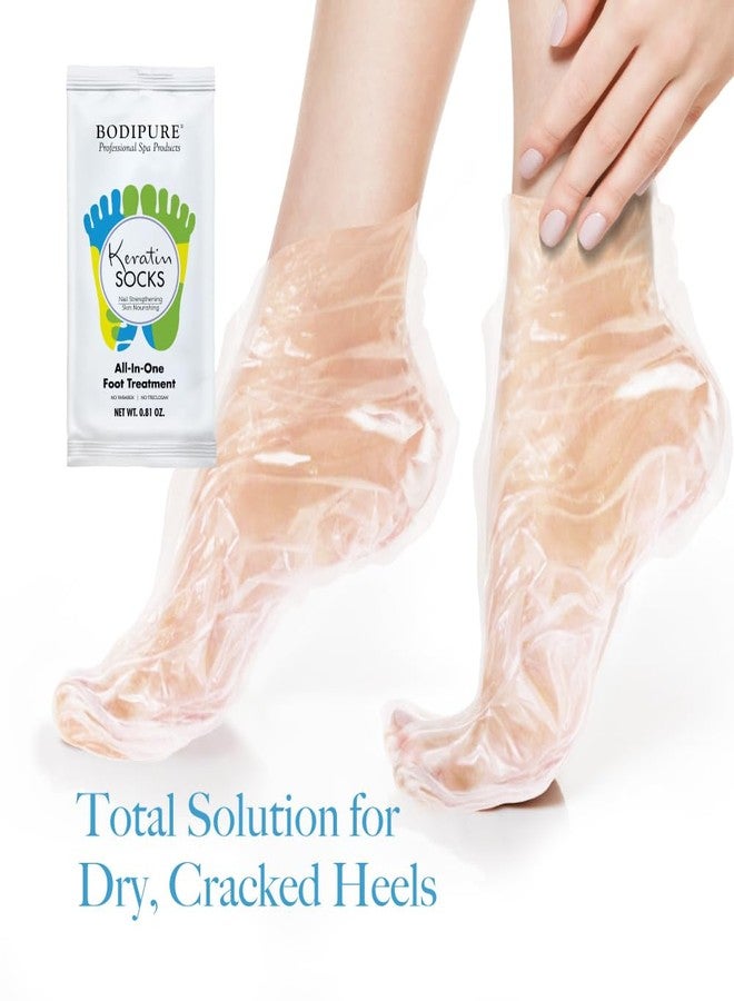Bodipure All-In-1 Moisturizing Foot Mask, Keratin & Vitamin E Foot Mask for Dry Cracked Feet, Callus & Heel Softening, Easy-to-Use Pedicure Foot Repair, Chemical-free Feet Treatment 12 Pairs - Image 4