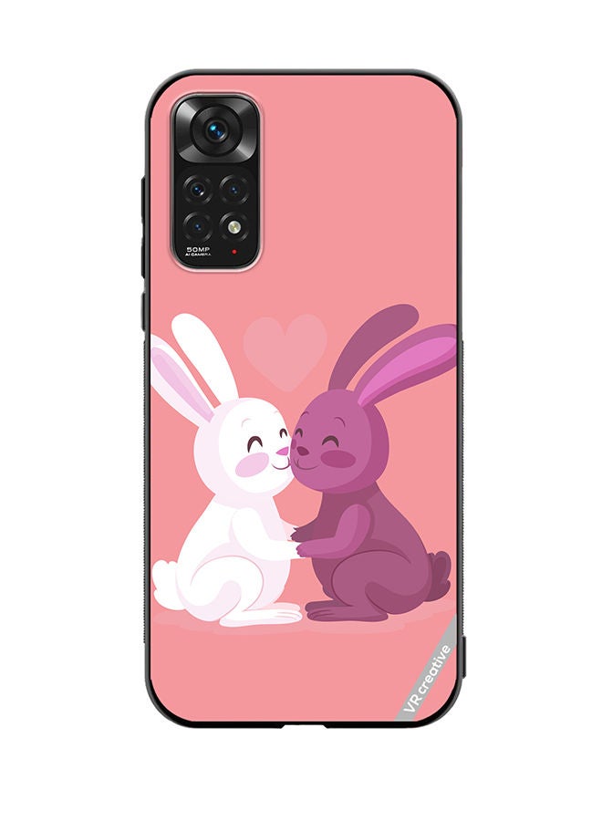 Protective Case Cover For Xiaomi Redmi Note 11 Love Rabbits Design Multicolour