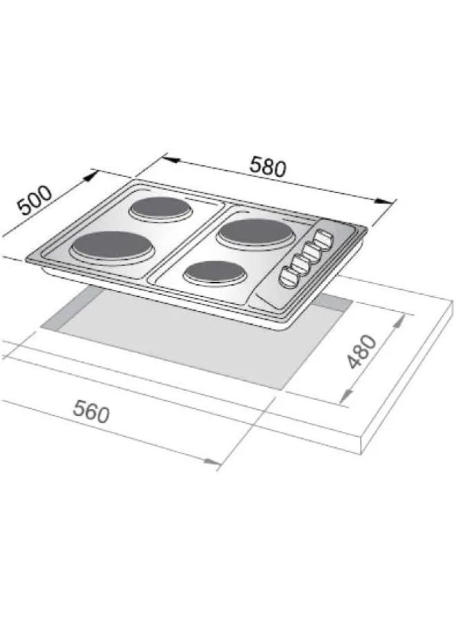 ELBA Elementum Built In Electric Hob, 4 Burners, 60 cm - Image 2