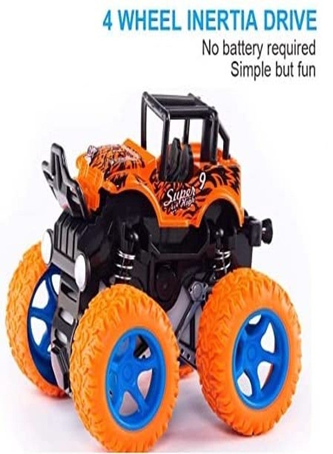 BRIJBAZAAR Monster Truck Pull Back Car Toys 360 Degree Stunt car Car Push go Truck Orange (Multicolor) - Image 3