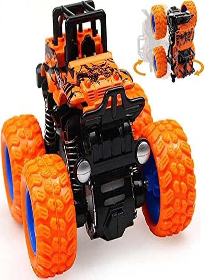 BRIJBAZAAR Monster Truck Pull Back Car Toys 360 Degree Stunt car Car Push go Truck Orange (Multicolor) - Image 1