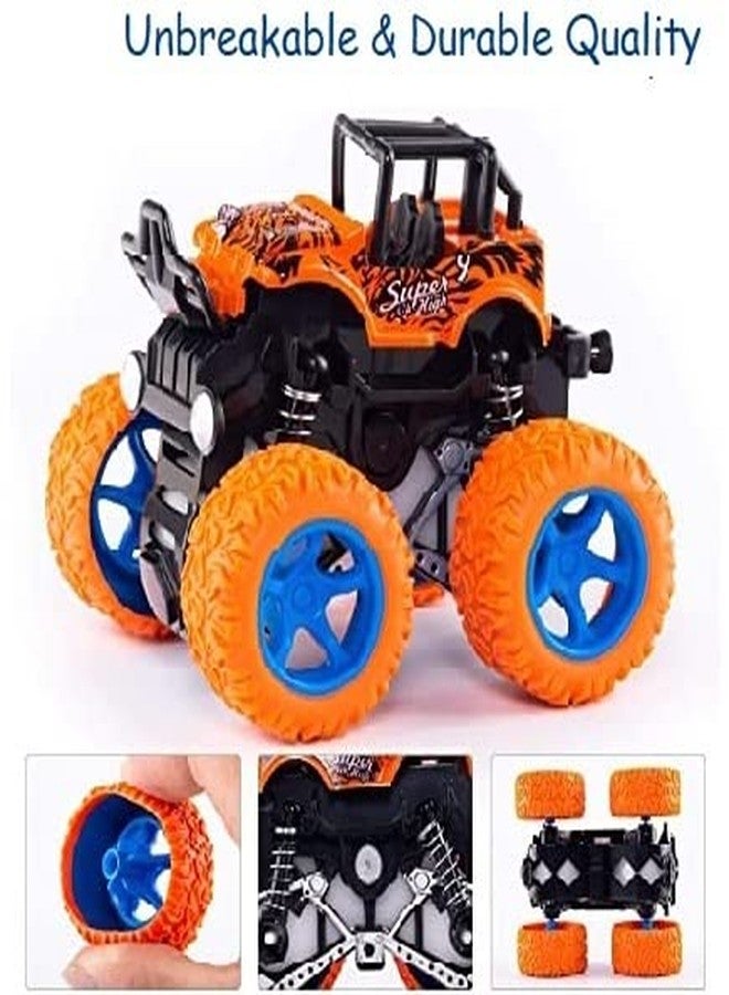 BRIJBAZAAR Monster Truck Pull Back Car Toys 360 Degree Stunt car Car Push go Truck Orange (Multicolor) - Image 2