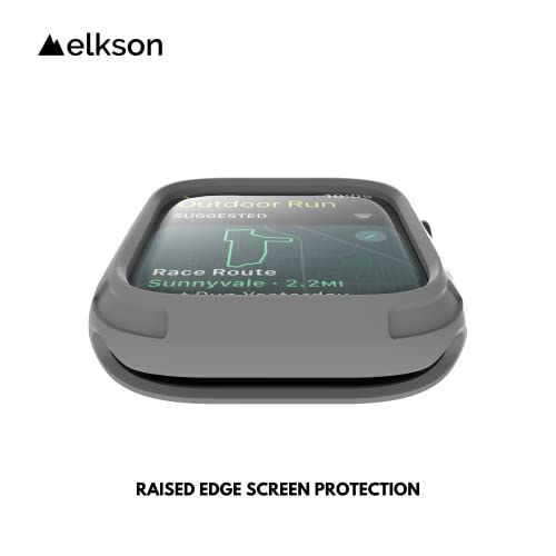 elkson Made for Apple Watch 45mm Bumper Case, Quattro 2.0 Series Rugged Case for Apple Watch and iWatch Series 9 8 7, Military Grade Durable Protective Cover, Flexible Shock Proof, Grey - Image 4