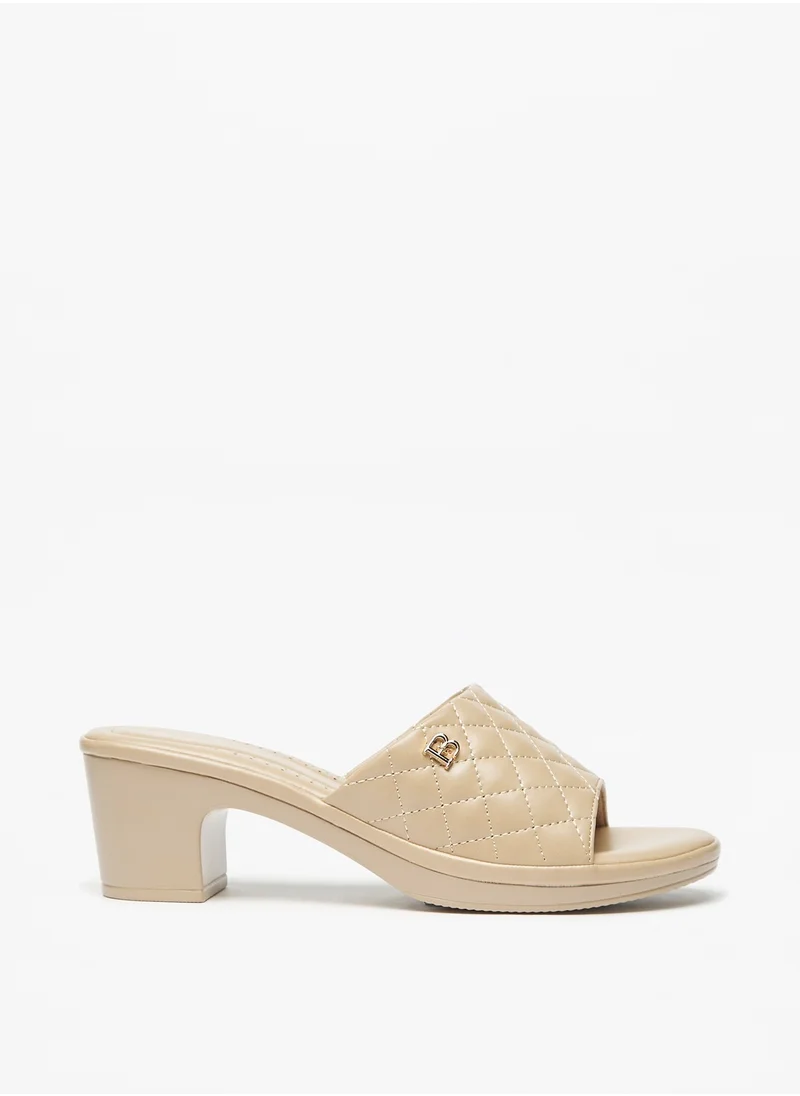 فلورا بيلا Quilted Slip-On Slide Sandals with Block Heels