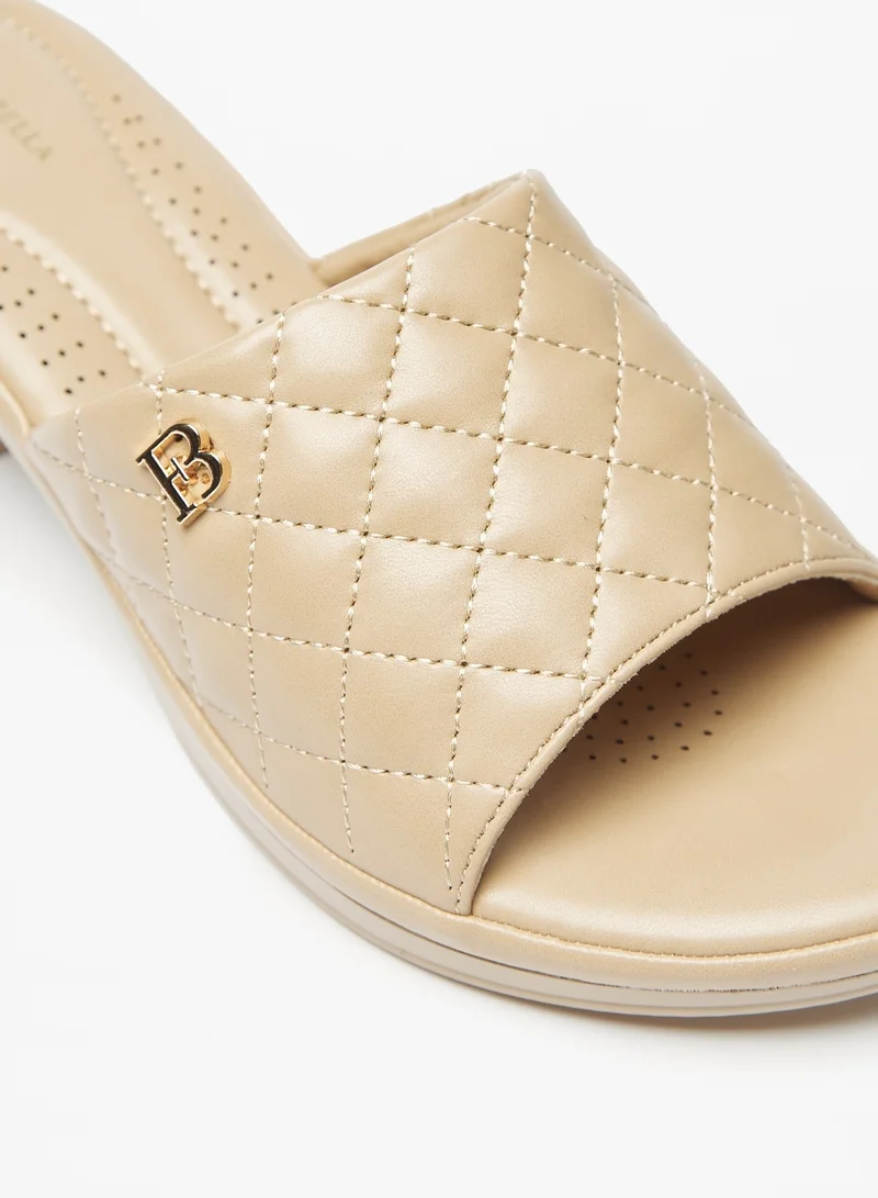 Flora Bella Quilted Slip-On Slide Sandals with Block Heels