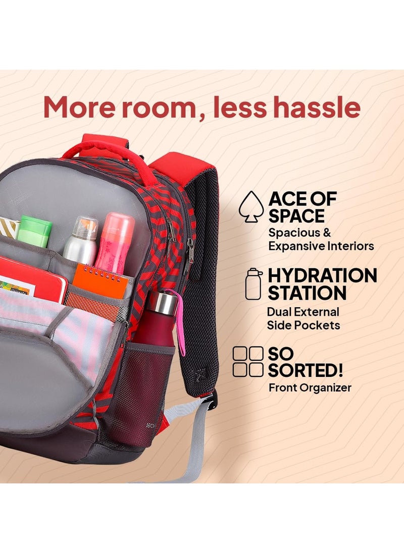 AMERICAN TOURISTER American Tourister 32.5 Ltrs Large Size Standard Backpack (Amt Mist Sch Bag03 Red), Dark Red  - Image 3