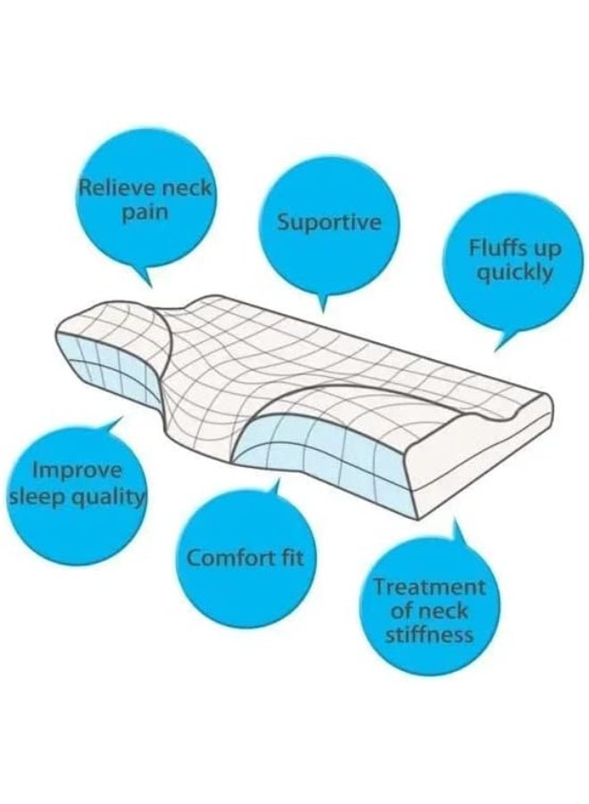 وسادة نوم ميموري فوم فاخرة - دعم طبي لفقرات الرقبة لنوم أفضل - تصميم مريح لتخفيف آلام الرقبة والكتف - وسادة نوم طبية عالية الكثافة لغرفة النوم - Image 4