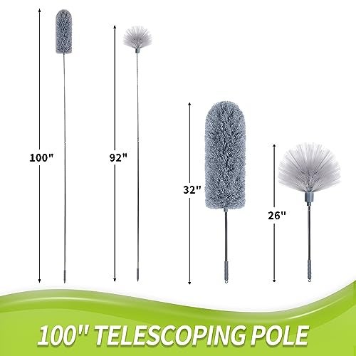 IVYROLL Microfiber Feather Duster with 100" Extension Pole, Cobweb Duster, Bendable Head, Washable for Ceiling, Fan, Furniture - Image 4