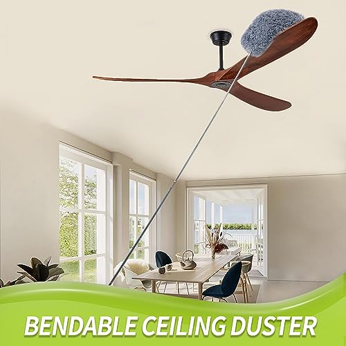 IVYROLL Microfiber Feather Duster with 100" Extension Pole, Cobweb Duster, Bendable Head, Washable for Ceiling, Fan, Furniture - Image 3