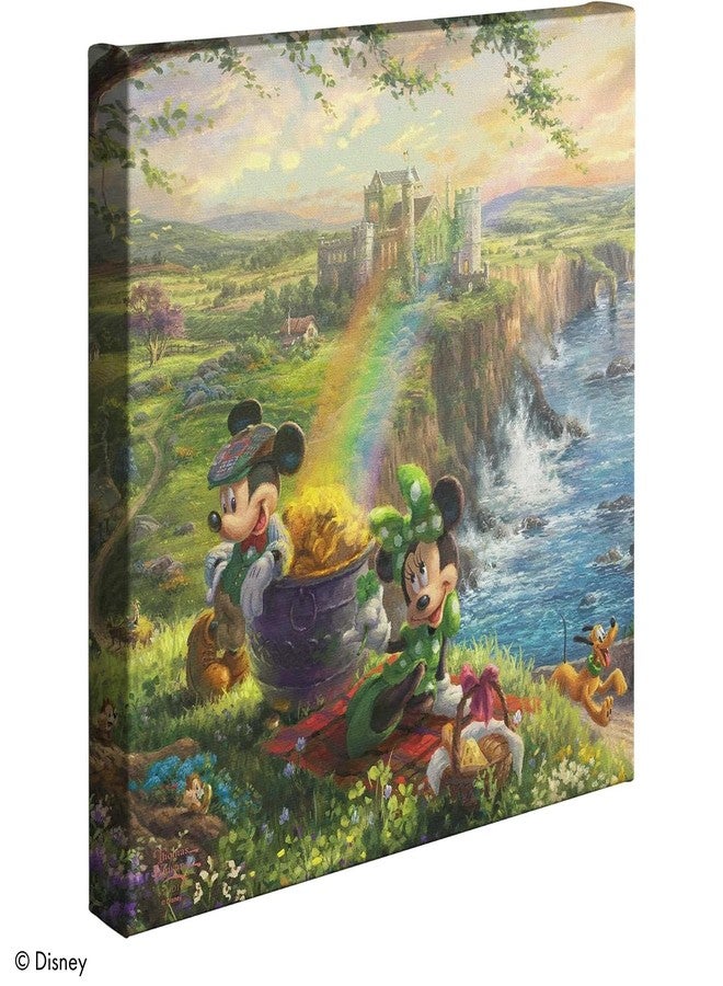Thomas Kinkade استوديوهات توماس كينكيد، ديزني، ميكي وميني في أيرلندا، لوحة قماشية ملفوفة مقاس 14 × 14 بوصة - Image 1