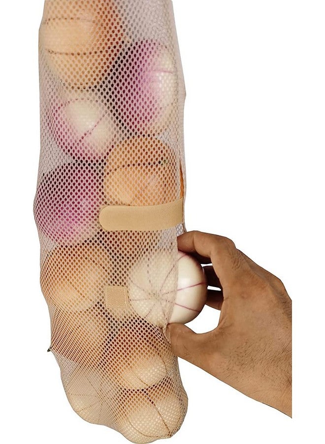 Ahyuan حقائب تخزين شبكية معلقة Ahyuan 5 عبوات حقائب بصل شبكية حقائب ثوم شبكية حقائب بطاطس حقائب تخزين شبكية طويلة وكبيرة قابلة لإعادة الاستخدام للفاكهة والخضروات حقيبة قمامة للتخزين في المنزل أو RV أو المخيم - Image 5