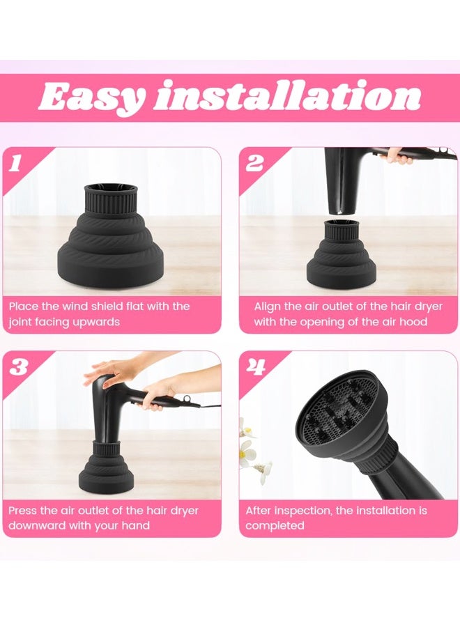 قطعتان من السيليكون لمجفف الشعر، موزع مجفف الشعر القابل للطي، ملحق موزع مجفف الشعر الاحترافي - Image 4