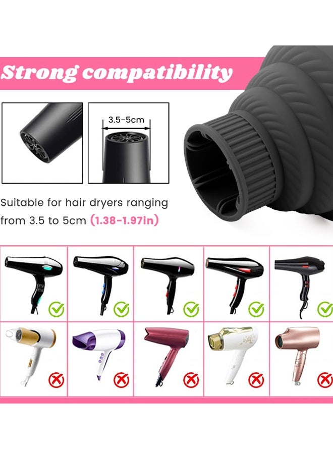 قطعتان من السيليكون لمجفف الشعر، موزع مجفف الشعر القابل للطي، ملحق موزع مجفف الشعر الاحترافي - Image 3
