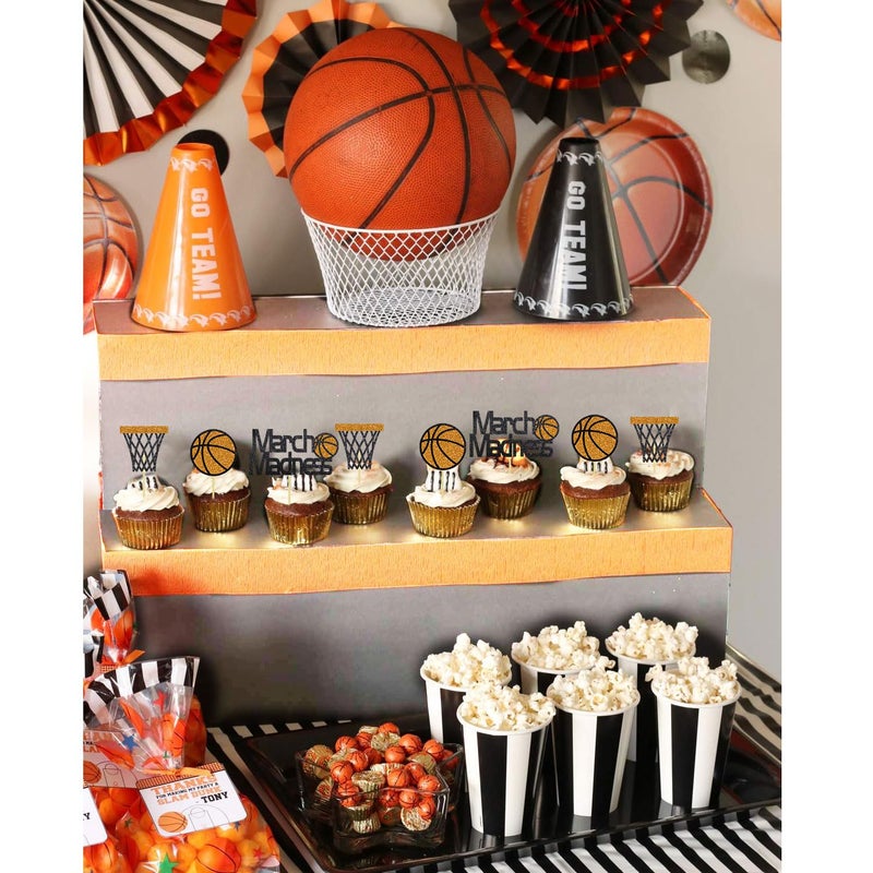 Moitkptt 24Pcs Basketball Cupcake Toppers for Party Decorations  March Madness & Birthday Themes (MIX B)  BAK001 - Image 5