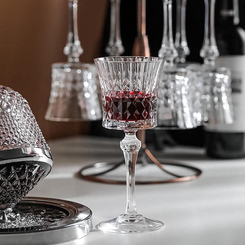 VISMII Crystal Red Wine Glasses Crystal Carving Wine GlassElegant Carving Design and Luxury Wine Glasses Unique Red Wine Glass Gift for Women or Men 6 PC Royal Wine Glasses - Image 1