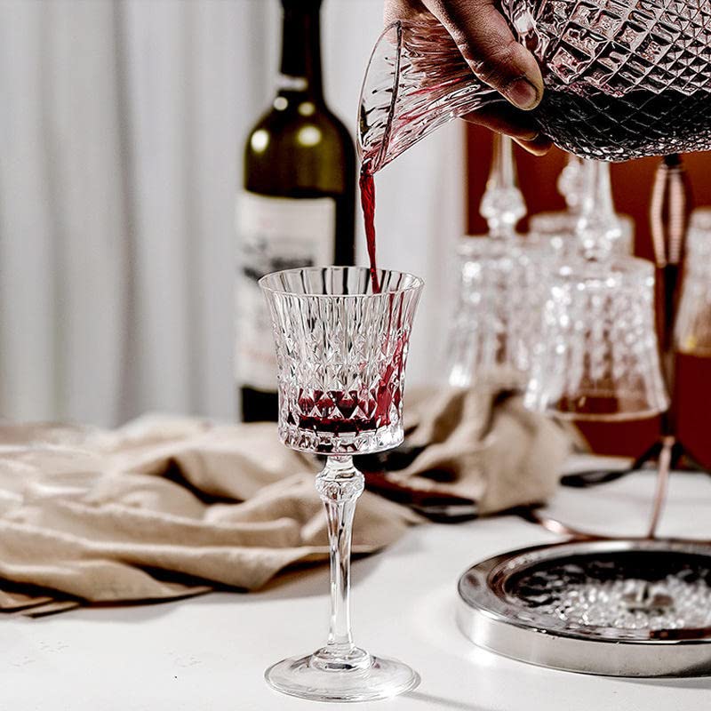 VISMII Crystal Red Wine Glasses Crystal Carving Wine GlassElegant Carving Design and Luxury Wine Glasses Unique Red Wine Glass Gift for Women or Men 6 PC Royal Wine Glasses - Image 2