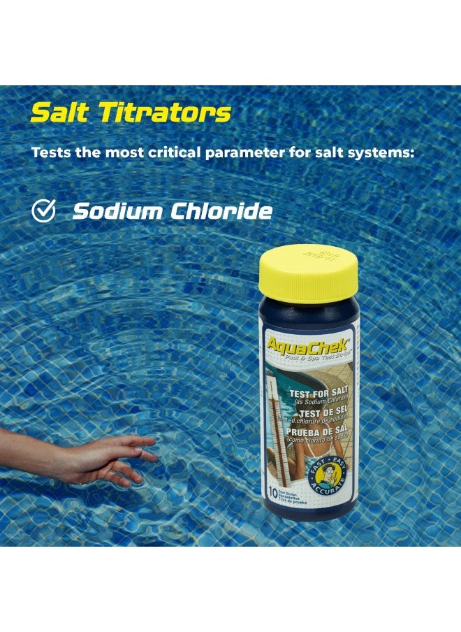 AquaChek Aquachek Salt Test Strip Titrators For Pools - Salt Water Pool Test Strips For Sodium Chloride - Quick And Accurate Results - Professional Water Quality Testing Kit (10 Strips)  - Image 2