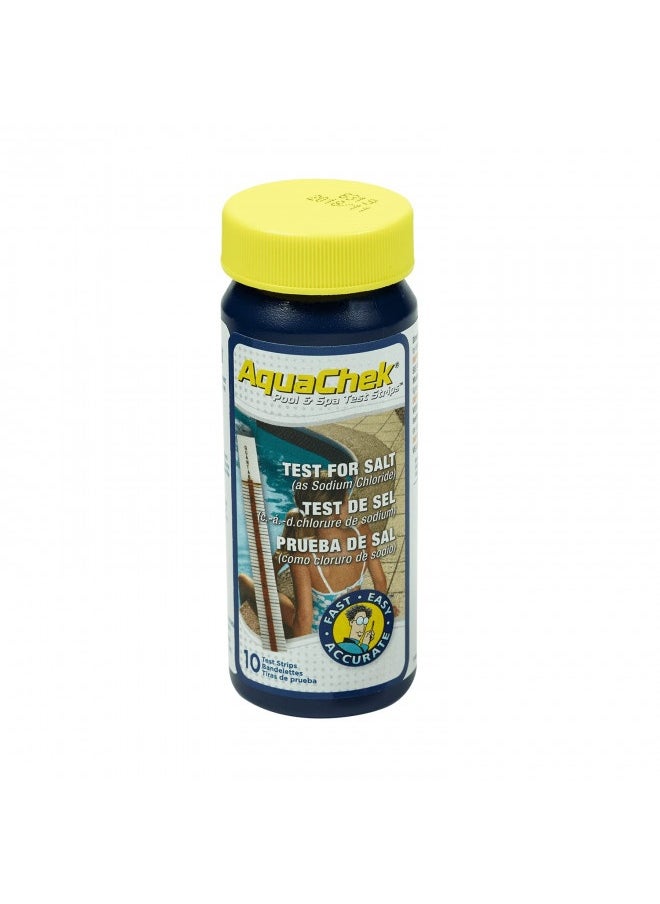 AquaChek Aquachek Salt Test Strip Titrators For Pools - Salt Water Pool Test Strips For Sodium Chloride - Quick And Accurate Results - Professional Water Quality Testing Kit (10 Strips)  - Image 1