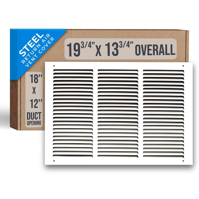 Handua Fits 18x12 Duct Opening | Steel Return Air Grille by Handua | Vent Cover Grill for Sidewall and Ceiling | White | HVAC Cold Air Intake Grille | Outer Dimensions: 19.75"W X 13.75"H - Image 2