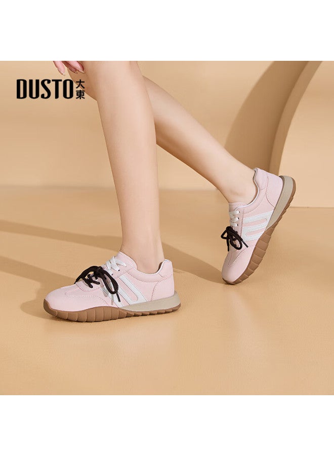 DUSTO Dadong Retro Training Shoes, Autumn New Style Lace-up Casual Shoes, Two-color Straps, Comfortable Flat Sports Shoes 0720 - Image 1