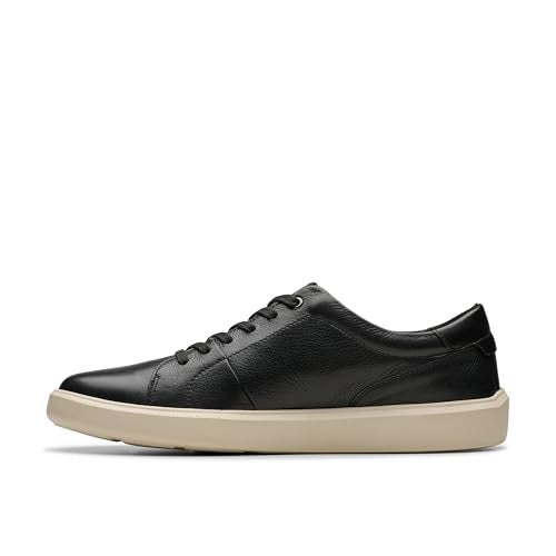 Clarks Men's Brodin Lace Sneaker, Black Leather, 7 - Image 3